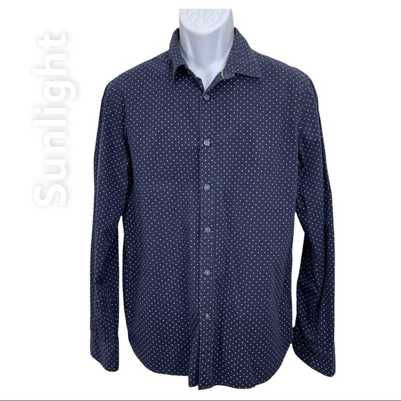 CACTUSMAN Navy blue Button Down Shirt Men SZ L Slim Fit - Picture 1 of 11